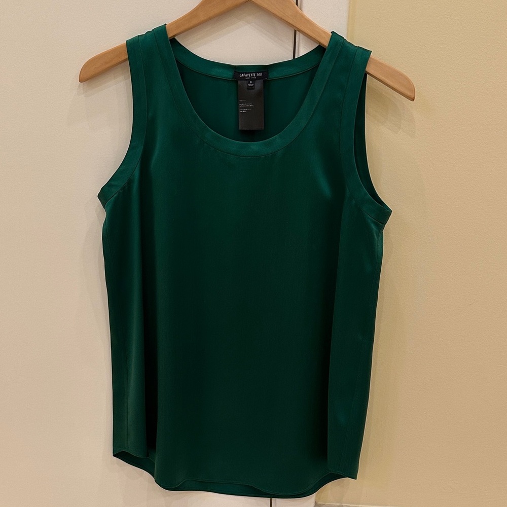 Lafayette 148 Emerald Green silk Tank Top